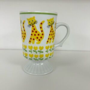 Vintage Yellow Cat Mug Made in Japan